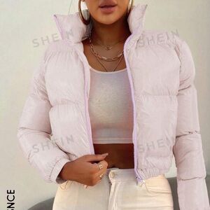 NWOT SHEIN Essnce Solid Zip Front Padded Coat